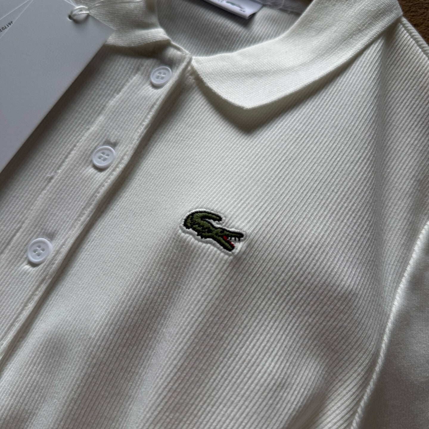 Camisa Polo Lacoste Feminina de manga longa canelada