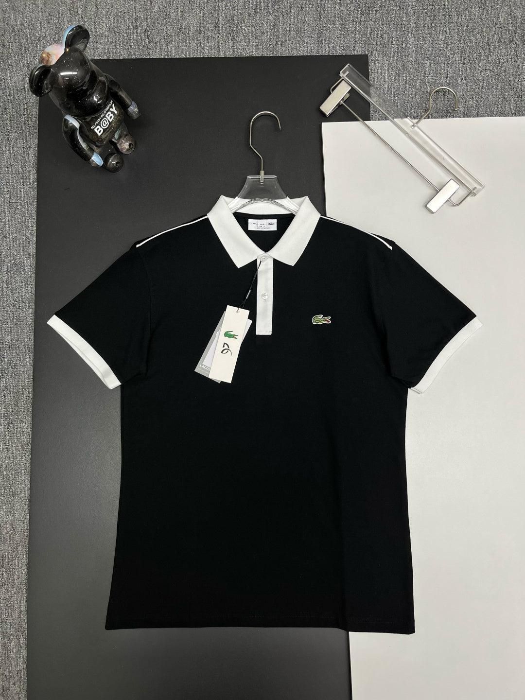 Camisa Polo Lacoste Piquet Bicolor com Gola Contrastante