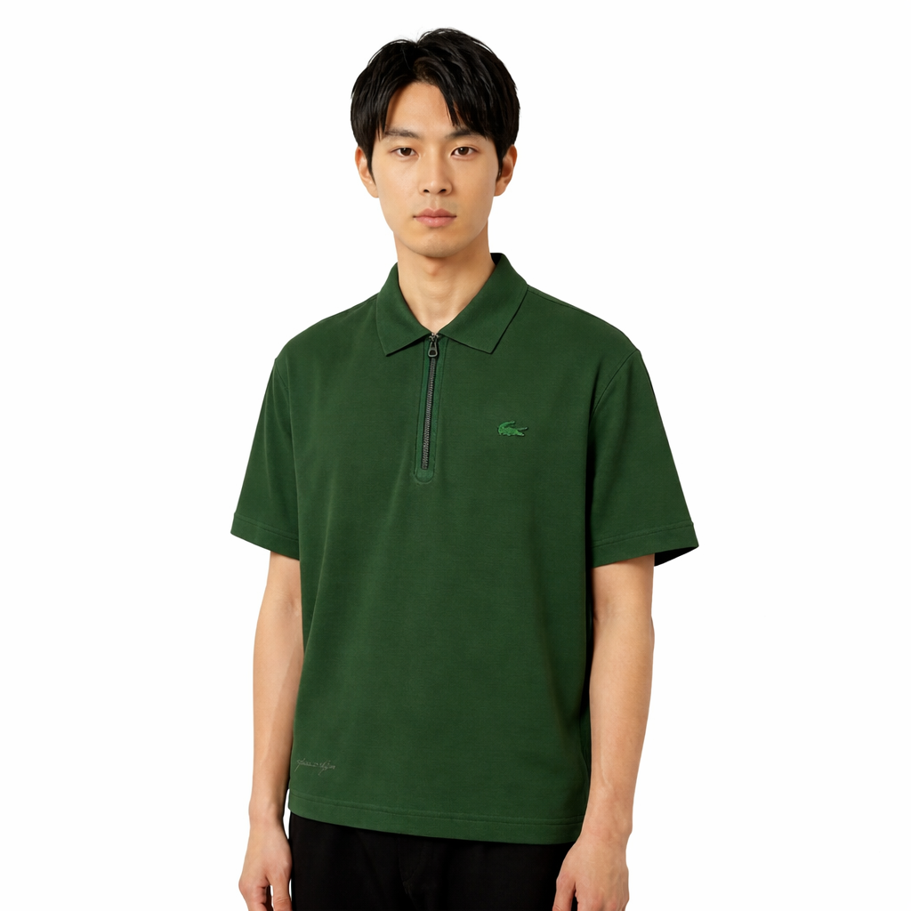 Polo Lacoste Piquet com meia abertura em zíper