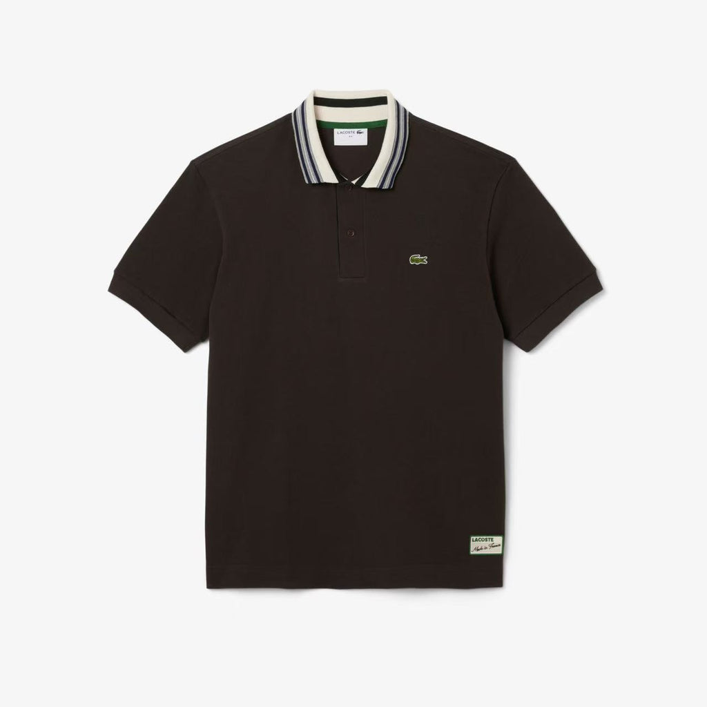 Polo Masculina Classic Fit com Gola Listrada – Made in France