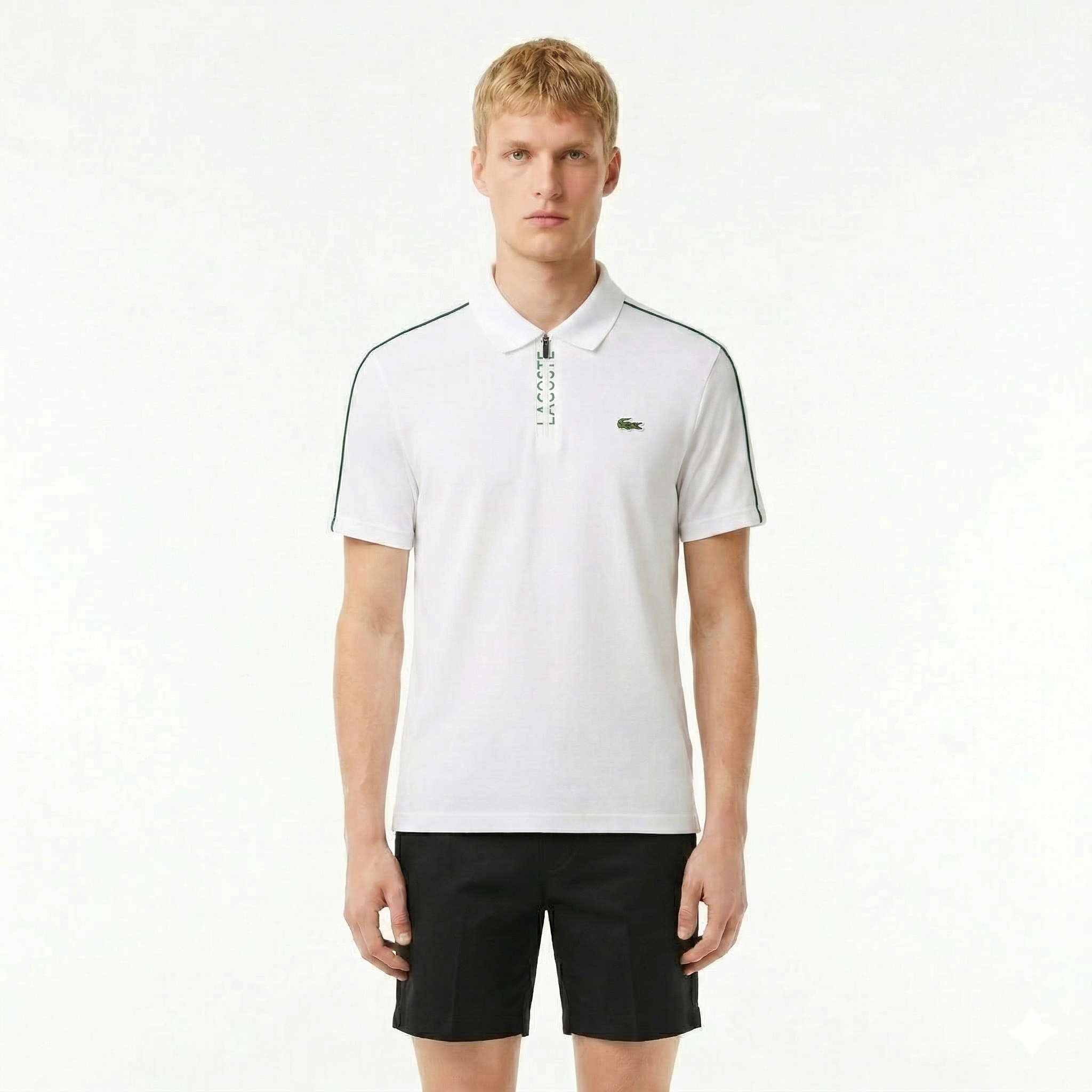 Polo Lacoste Masculina Piquet Golf com Zíper na Gola