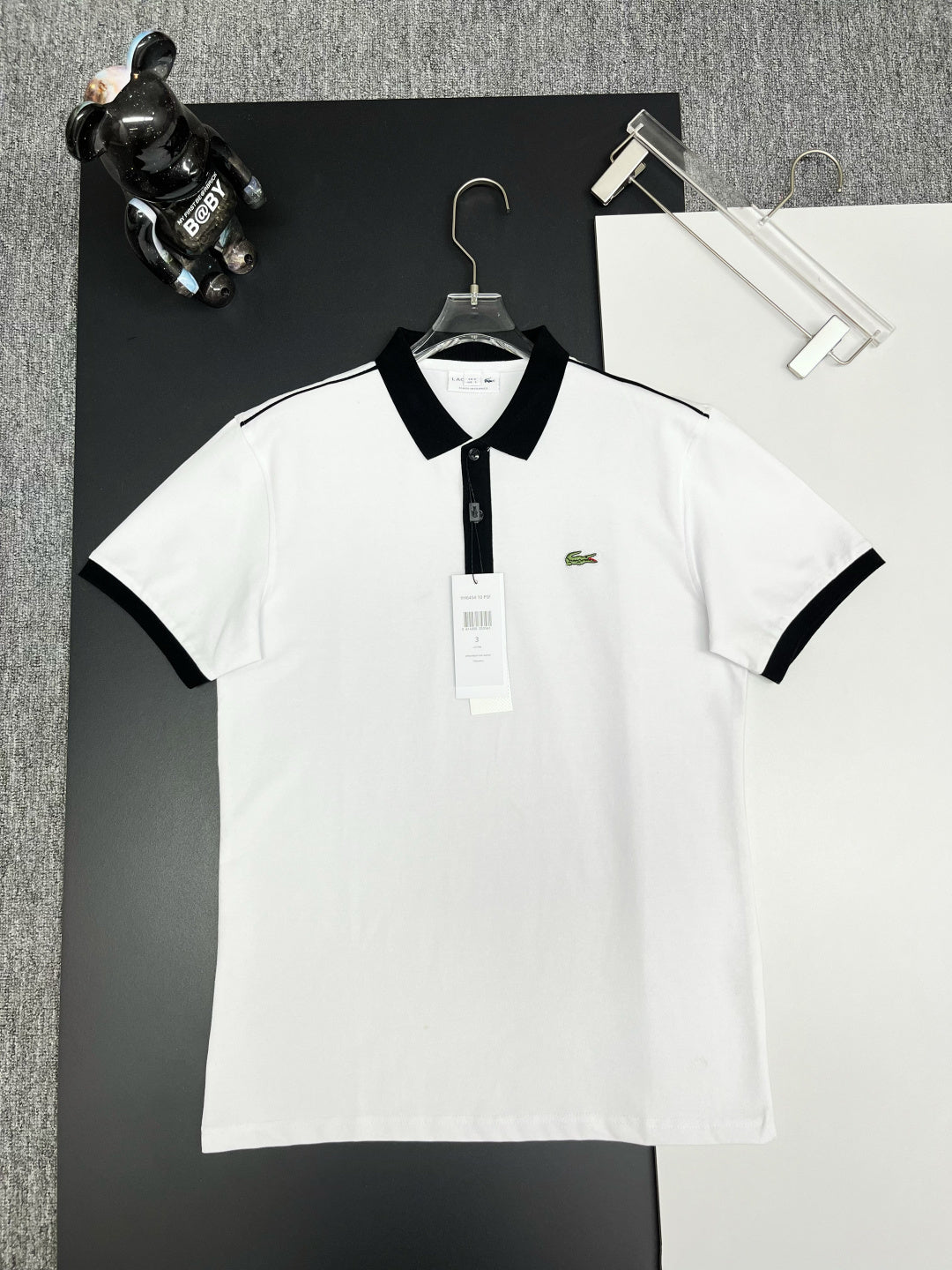 Camisa Polo Lacoste Piquet Bicolor com Gola Contrastante