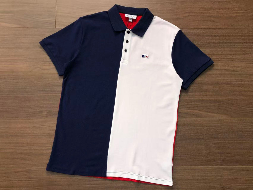 Polo Masculina Esportiva Bicolor em Algodão