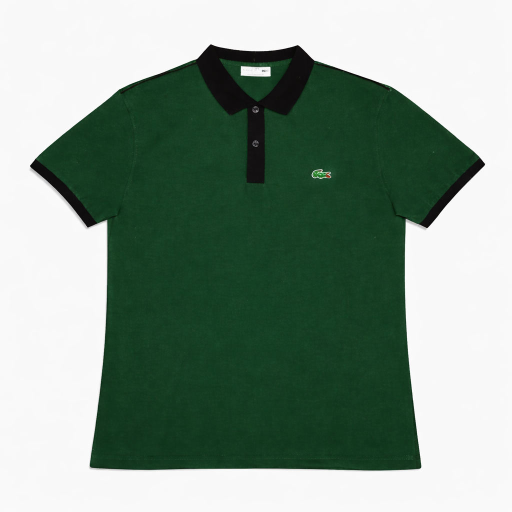 Camisa Polo Lacoste Piquet Bicolor com Gola Contrastante