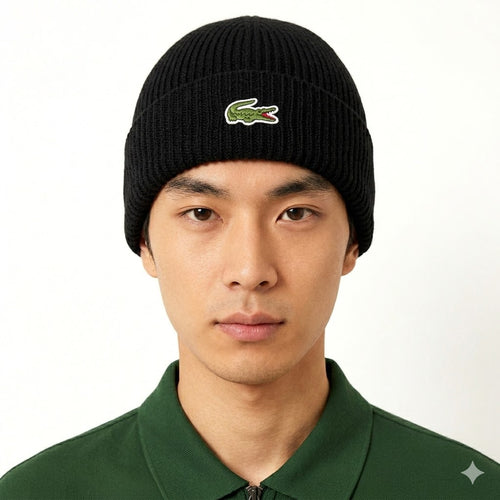 Gorro Lacoste Unissex em Malha canelada