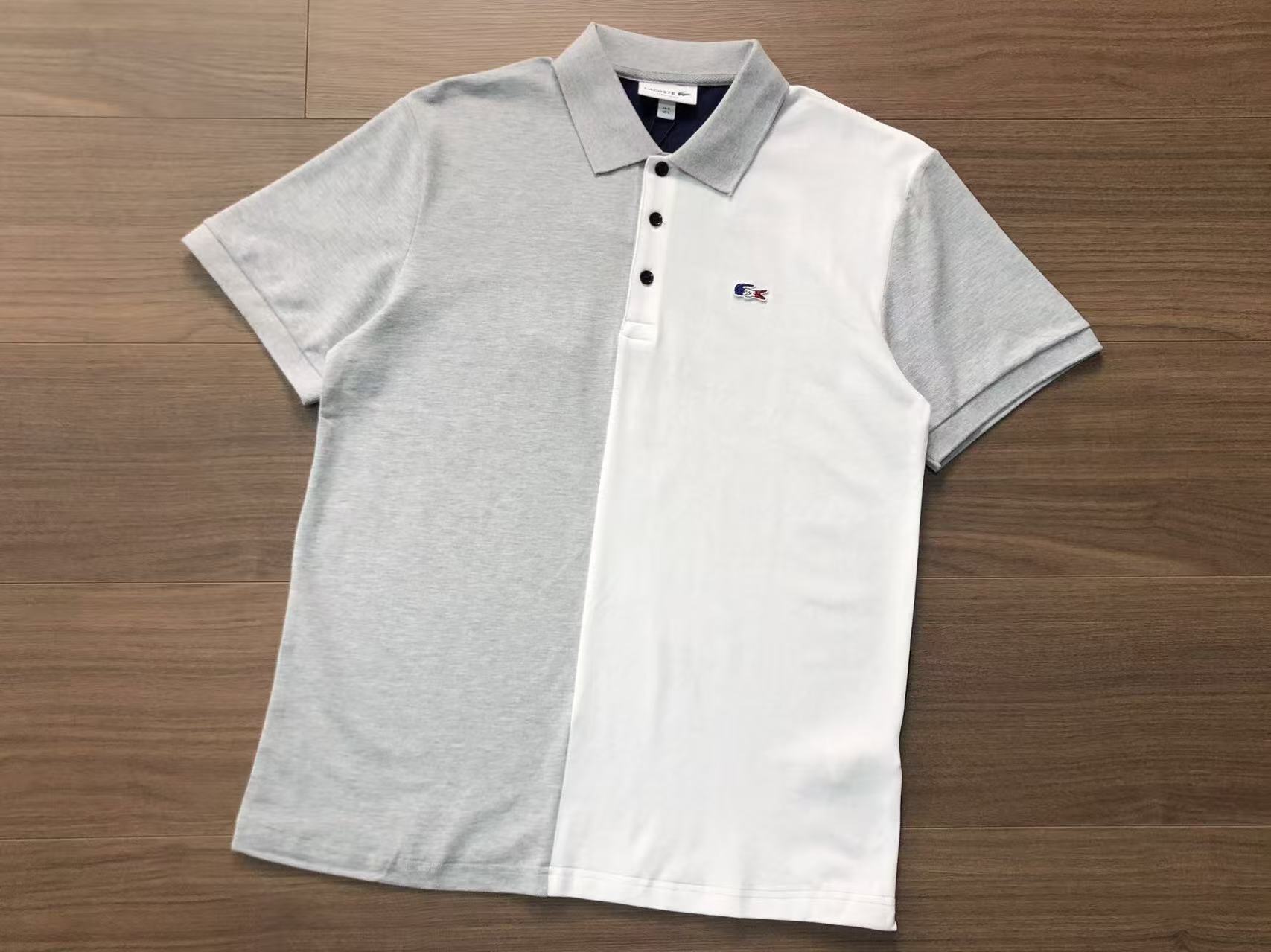 Polo Masculina Esportiva Bicolor em Algodão