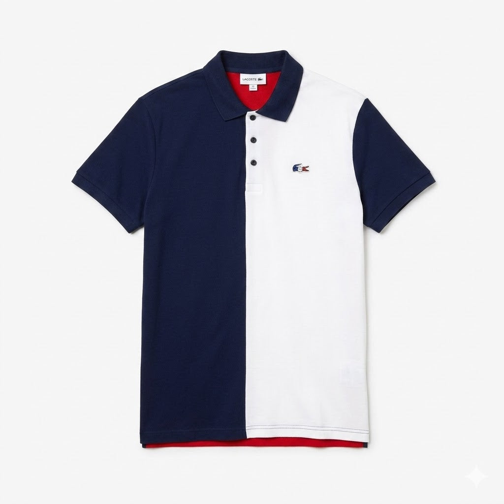 Polo Masculina Esportiva Bicolor em Algodão